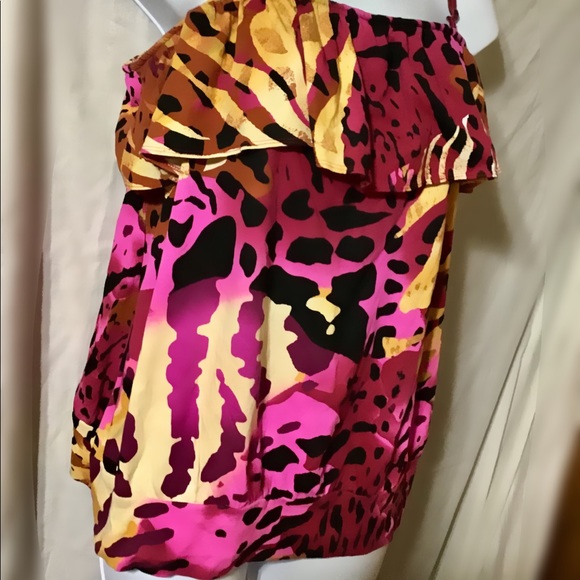 Lane Bryant Spaghetti Strap Print Flounce Camisole - Picture 6 of 8